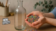 I took a bottle and seed beads, and this is what came out! The result is amazingly beautiful!