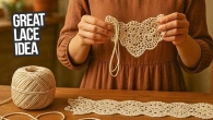 I took some lace and cotton twine, and this is what came out! The result is stunningly amazing!