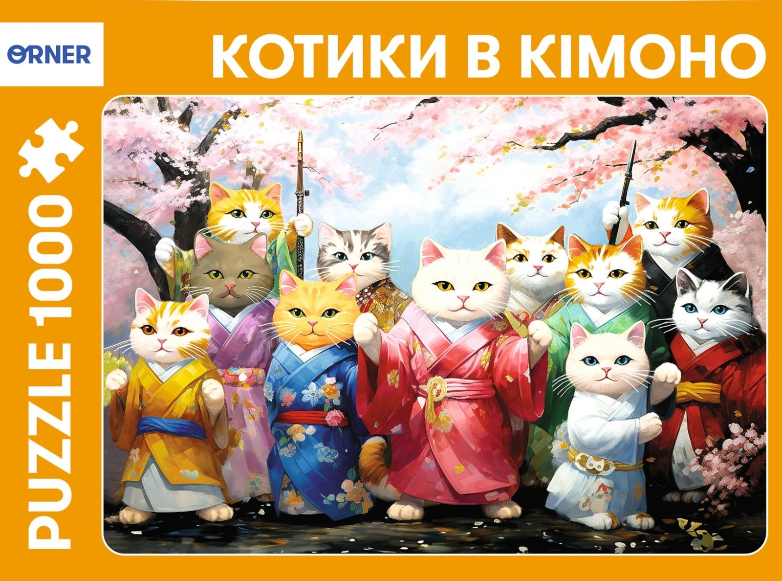 Пазл «Котики в кімоно»