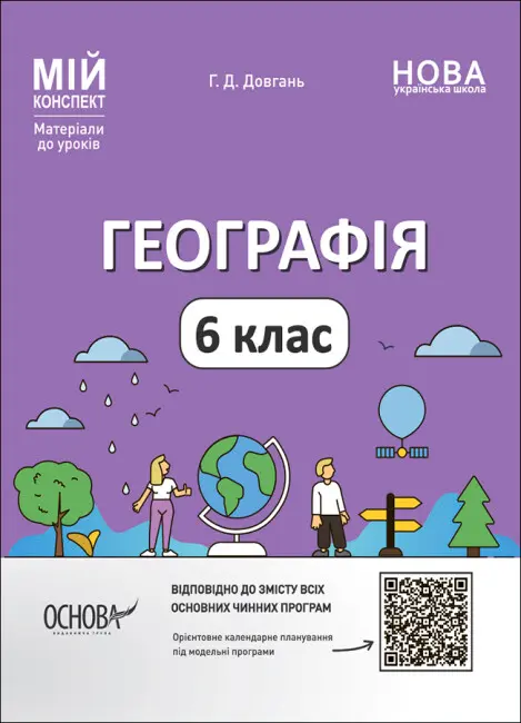 Обкладника "Географія. 6 клас" Обкладинка "Географія. 6 клас"