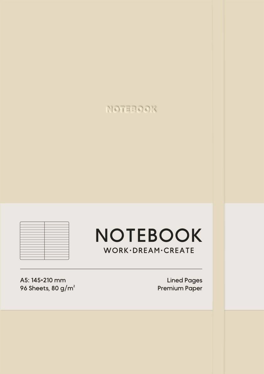 Обкладника "Блокнот «Notebook» у лінію (капучино)" Обкладинка "Блокнот «Notebook» у лінію (капучино)"