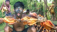 Survival in the rainforest - Cooking chicken recipe, eating delicious in wilderness!