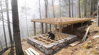 I Built a Cozy Stone and Wood Cabin on the Hillside | Off Grid Life