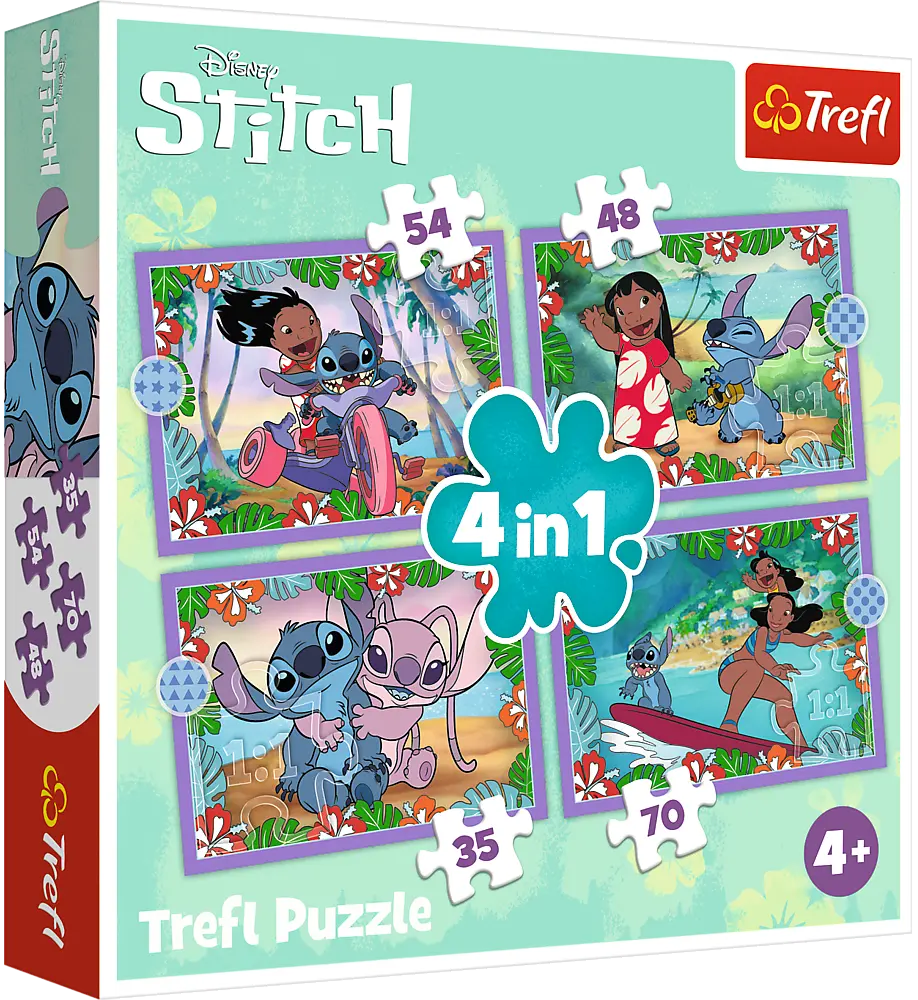 Обкладника "Пазли Trefl Lilo&Stitch Шалений день 4 в 1" Обкладинка "Пазли Trefl Lilo&Stitch Шалений день 4 в 1"