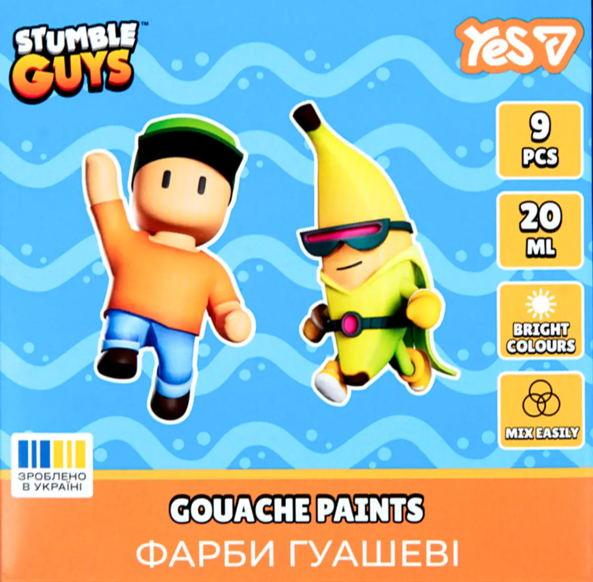 Фарби гуашеві Yes Stumble Guys 9 кольорів 20 мл