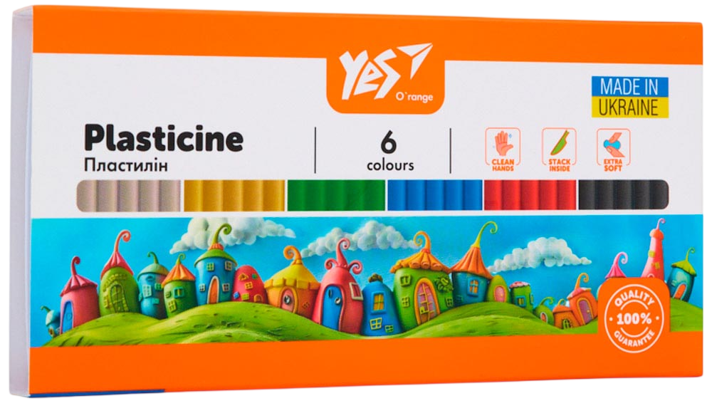 Пластилін Yes 6 кольорів Orange Line
