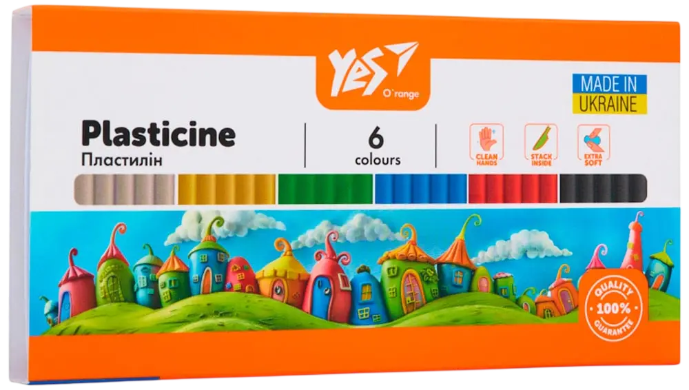 Обкладинка "Пластилін Yes 6 кольорів Orange Line"