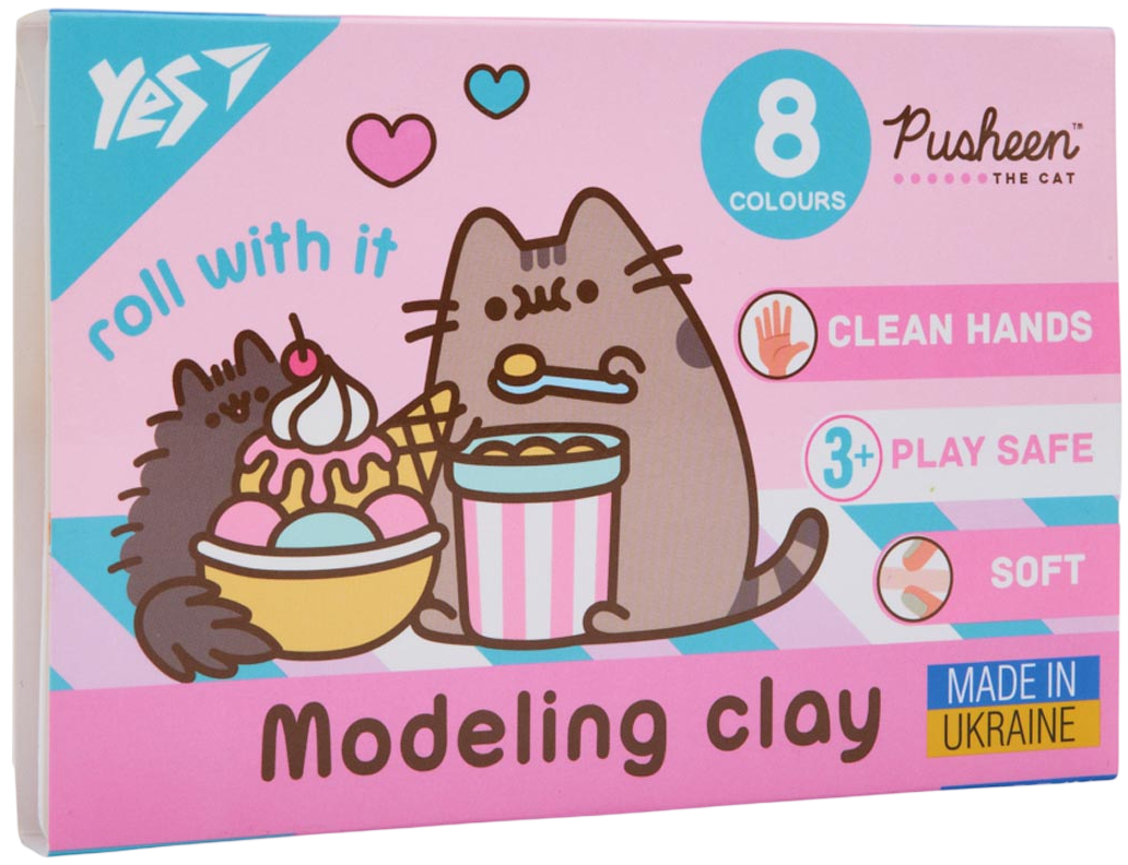 Пластилін YES 8 кольорів Pusheen - Kebuk