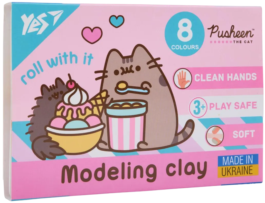 Пластилін Yes 8 кольорів Pusheen