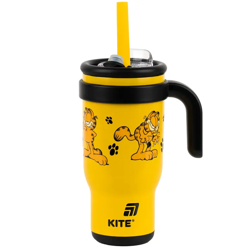 Термокружка з трубочкою Kite Garfield, 530мл
