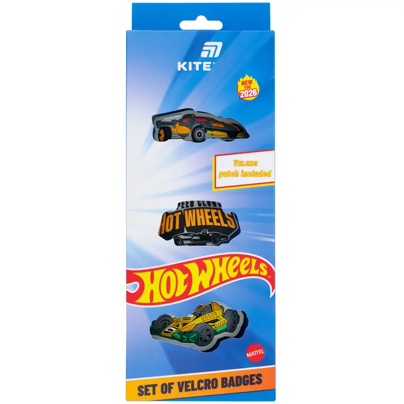 Набір бейджів на липучці Kite Hot Wheels (3 шт)