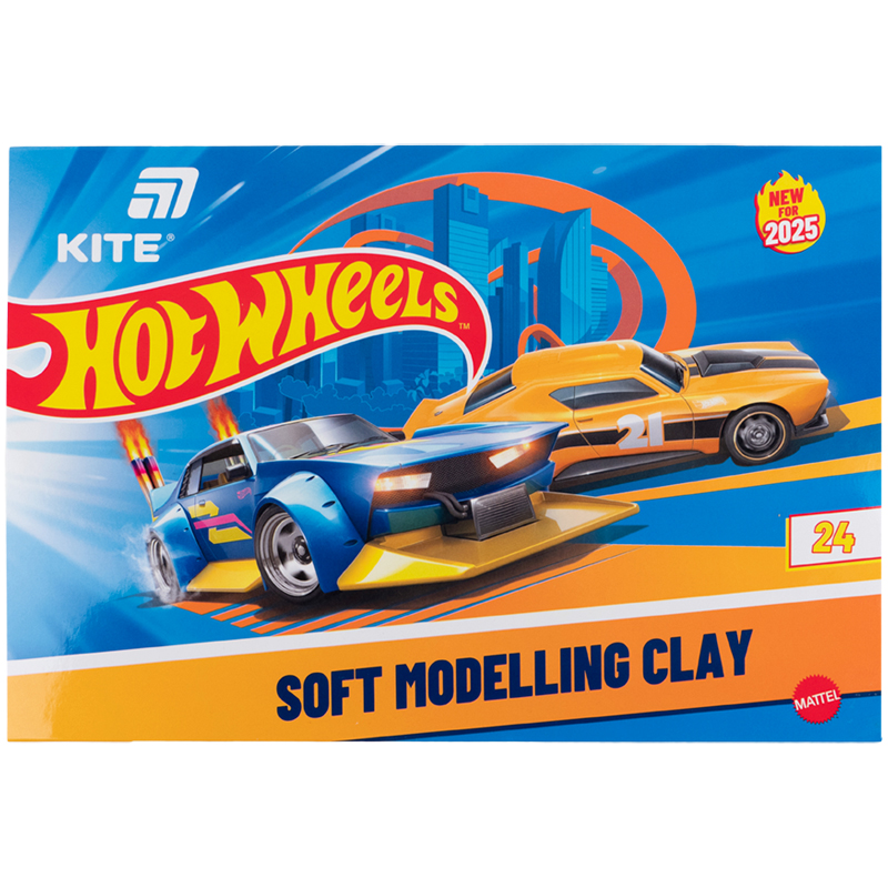 Пластилін восковий Kite Hot Wheels (24 кольори, 480...