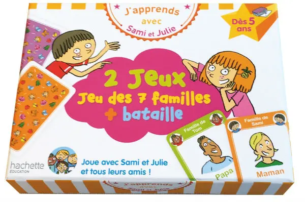 Обкладинка "J'apprends avec Sami et Julie: Jeux 7 familles + cartes"