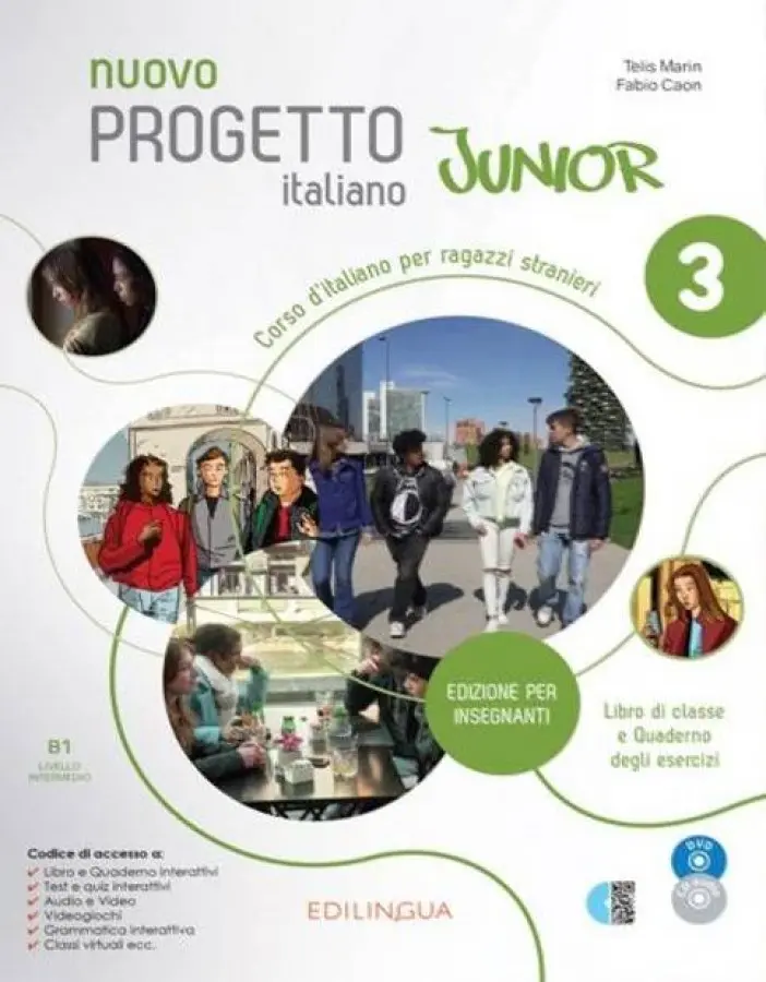 Обкладинка "Progetto Italiano Junior Nuovo 3 Libro & Quaderno dell’insegnante + CD audio + DVD"