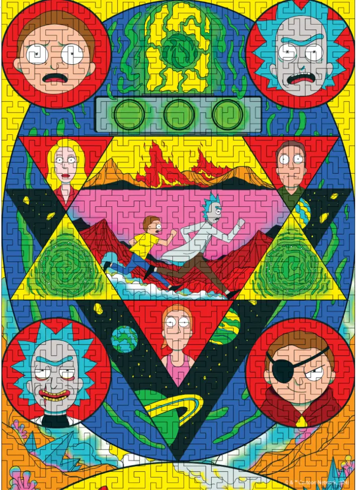 Дерев'яний пазл-лабіринт Rick & Morty Космічний лабіринт (XL / А3)