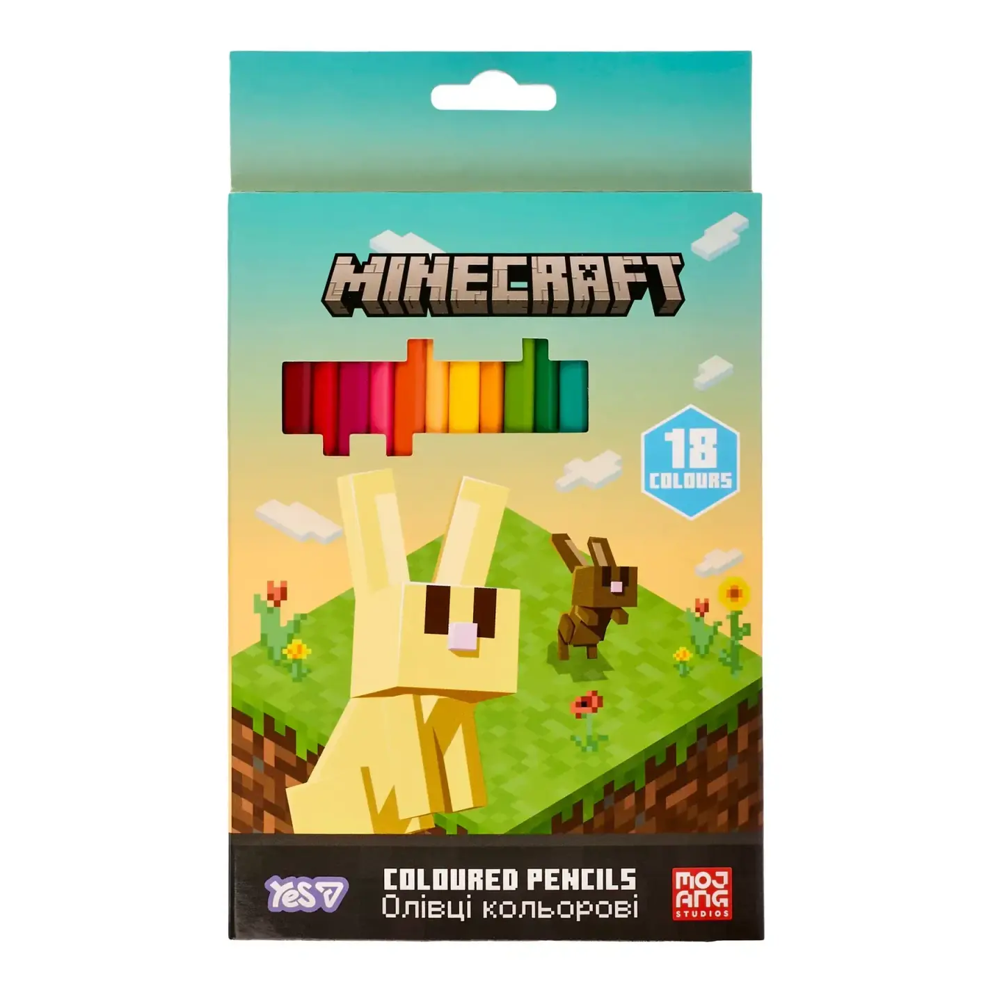 Олівці кольорові YES 18 кольорів Minecraft.Spring