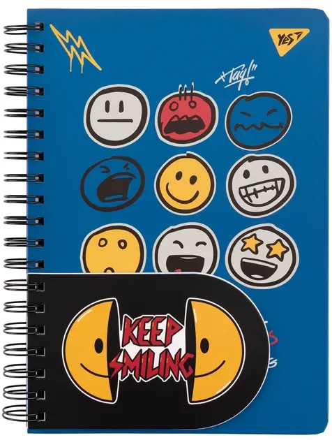 Обкладника "Блокнот YES 2 в 1 В5+В7 80 аркушів+20 аркушів подв. спіраль Melt Smile, клітинка" Обкладинка "Блокнот YES 2 в 1 В5+В7 80 аркушів+20 аркушів подв. спіраль Melt Smile, клітинка"