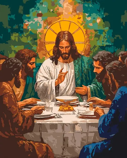 Обкладинка "Картина за номерами SANTI Свята вечеря, 40*50 см"
