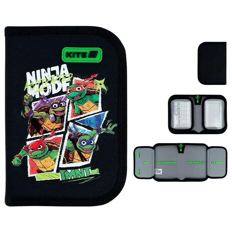 Пенал без наповнення Kite Ninja Turtles (1 відділення, 2 відвороти)
