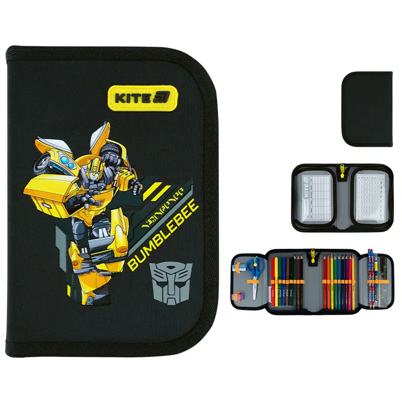 Пенал з наповненням Kite Transformers (1 відділення, 2 відвороти)