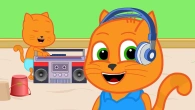 Cats Family in English - Gift Cool Headphones Cartoon for Kids