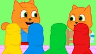 Cats Family in English - Rainbow Foam Experiment Animation