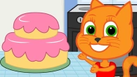 Cats Family in English - Berry Cake Cartoon for Kids