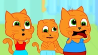 Cats Family in English - Funny Grimaces Cartoon for Kids