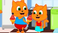 Cats Family in English - Homemade Fruit Ice Cream Cartoon for Kids