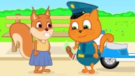 Cats Family in English - Policeman is Looking For a Dog Cartoon for Kids