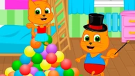 Cats Family in English - The Wizard Made Rainbow Balls Cartoon for Kids