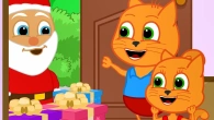 Cats Family in English - Santa Claus and Gifts Cartoon for Kids