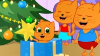 Cats Family in English - Decorate a Christmas tree Cartoon for Kids