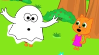 Cats Family in English - Funny Ghost Cartoon for Kids