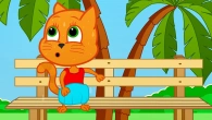 Cats Family in English - Hot day Cartoon for Kids