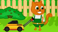 Cats Family in English - Gardener Cartoon for Kids