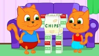 Cats Family en Français - Robot à Partir de Boîtes de Chips Vidéos Animés 2020 en Français