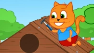 Família de Gatos - Casa de Construção Desenho Animado em Português Brasil